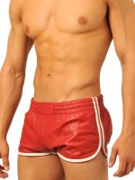 Fist Leather Shorts • Red - White