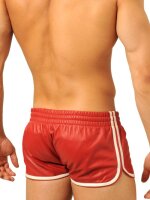 Fist Leather Shorts • Red - White