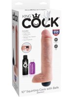 King Cock With Balls 25.40 cm - Flesh - Squirt Ø...