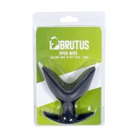 BRUTUS Open Wide - Silicone Twin Tip Butt Plug - L - Black / Ø 2,4 bis 9,2 cm x 10 cm