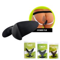 BRUTUS Open Wide - Silicone Twin Tip Butt Plug - XL - Black / Ø 2,6 bis 10,8 cm x 13,5 cm