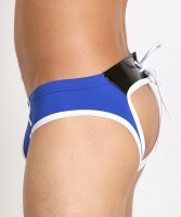 Cell Block 13 Deviant Lace-Up Backless Brief Blue/Black...