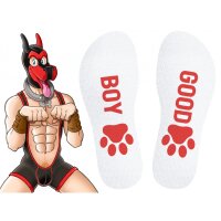 Kinky Puppy GOOD  BOY Socken Rot / Weiß