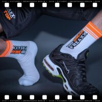 SNEAKFREAXX BIG STRIPE Socke Weiß-Orange