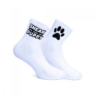 SNEAKFREAXX WOOF PUPPY kurze Socken Weiß