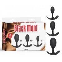 BLACK MONT 3er-Set Plugs mit Kugel Trainer Mont Schwarz