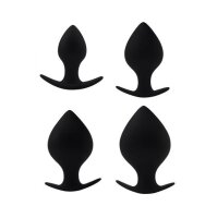 BLACK MONT 4er-Set Silikon-Plugs Spade Schwarz