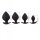 BLACK MONT 4er-Set Silikon-Plugs Spade Schwarz