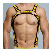 BDSMaster Neoprenharness Neo Chest Schwarz-Gelb