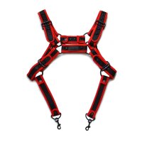 BDSMaster Neopreharness Neo Chest Schwarz-Rot