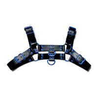 BDSMaster Oros Fetish Harness Schwarz-Blau