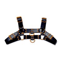 BDSMaster Fetish Gear Coloured H-Front Harness Orange