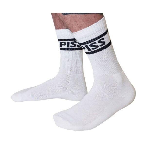 Mister B Weiße Socken Piss Crew Socks Größe 42 - 46