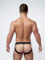 Mister B Neoprene Jockstrap Black Yellow Größe L