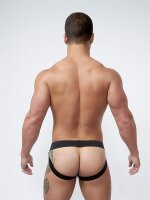 Mister B Neoprene Jockstrap Black Yellow Größe XL