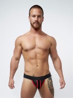 Mister B Neoprene Jockstrap Black Red Größe M