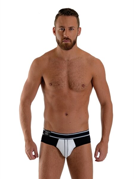 Mister B URBAN Bronx Brief White Black Größe XL