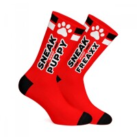 SNEAKFREAXX WOOF PUPPY Socken Rot One Size