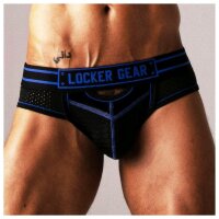 LOCKER GEAR Bottomless Jock Front Opening Schwarz-Blau...