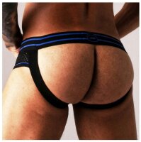 LOCKER GEAR Bottomless Jock Front Opening Schwarz-Blau...