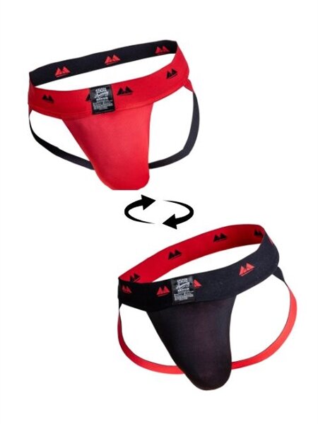 MM Reversible Jockstrap Black + Red Größe S